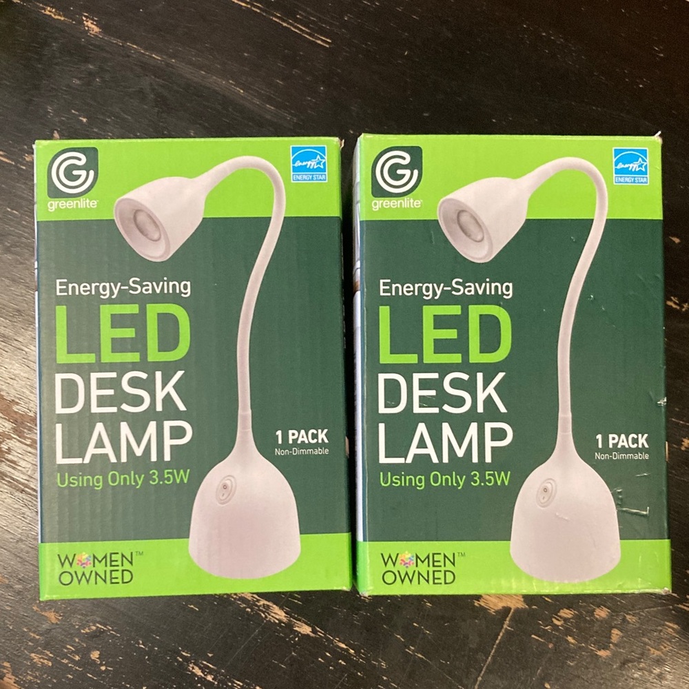 2-Pack, Energy-Saving LED Desk Lamp - White